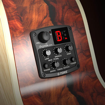 Cherub GT-4 4 Band EQ Built-in Chromatic Tuner Acoustic Guitar Preamp Pickup (GT4)