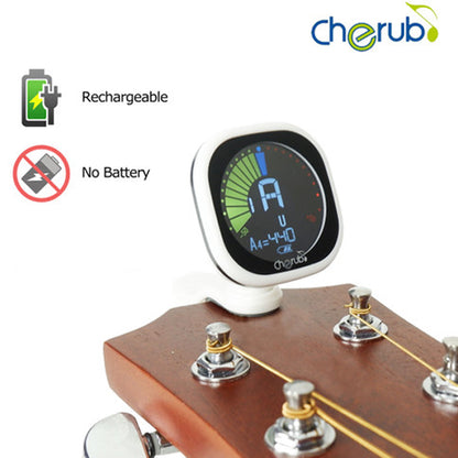 Cherub WST-675 Rechargeable Chromatic Cab Tuner Clip on For Guitar Bass Ukulele (WST675)