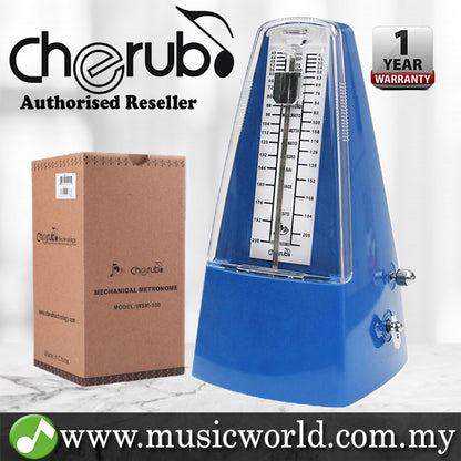 Cherub WSM-330 Analog Metronome Mechanical Timer Rhythm Blue For Piano Violin Guitar Drum (WSM330)