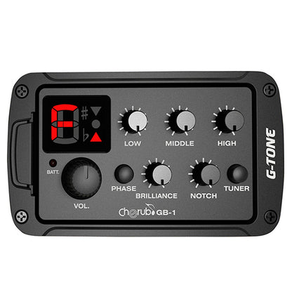 Cherub GB-1 3 Band EQ Built-in Piezo Ceramic Acoustic Guitar Preamp Pickup with Tuner (GB1)