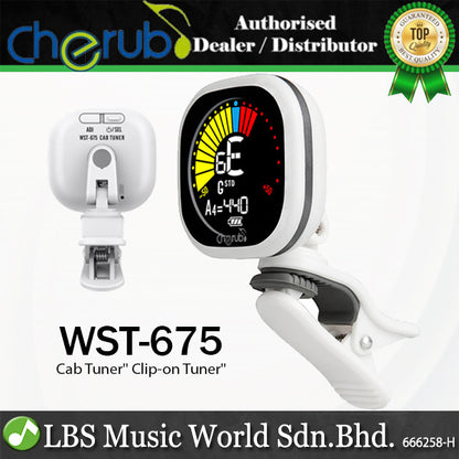 Cherub WST-675 Rechargeable Chromatic Cab Tuner Clip on For Guitar Bass Ukulele (WST675)