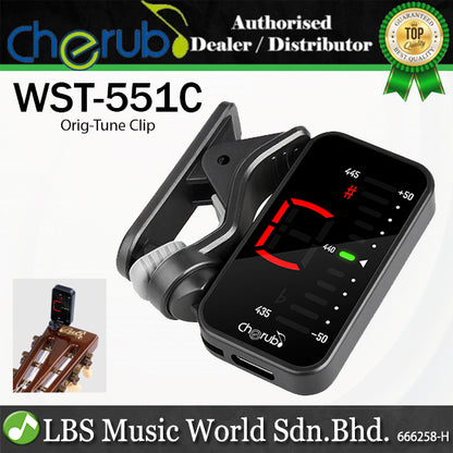Cherub WST-551C Orig Tune Clip Chromatic Tuner For Guitar, Bass and Ukulele