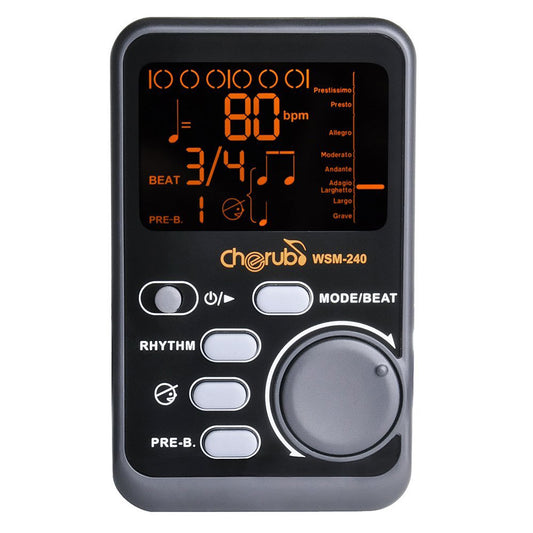 Cherub WSM-240 Digital Portable Metronome Tone Generator For Drum Piano Violin Guitar (WSM240)
