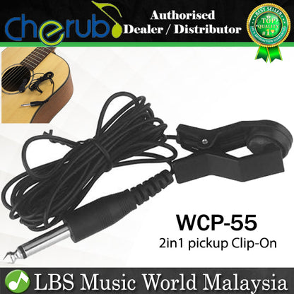 Cherub WCP-55 Standard Pickup for Guitar Violin Clip-on Plug and Play with Jack Cable (WCP 55 WCP55)