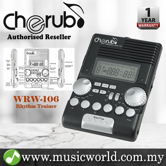 Cherub WRW-106 Rhythm Machine Digital Metronome Voice Counting / Tap Tempo Drum Piano Guitar Violin (WRW106)