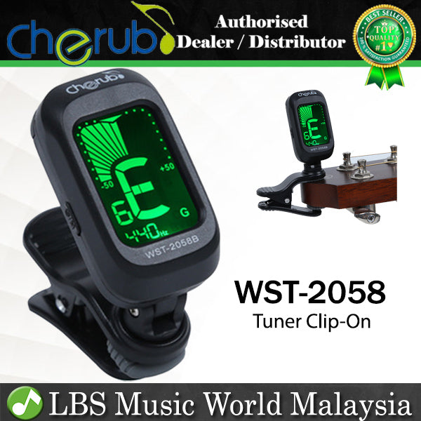 Cherub WST-2058 Digital Tuner for Chromatic Bass Guitar Violin Ukulele Tuning Clip-on (WST2058 WST 2058)