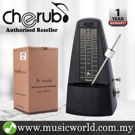 Cherub WSM-330 Analog Metronome Mechanical Timer Rhythm Black For Piano Violin Guitar Drum (WSM330)