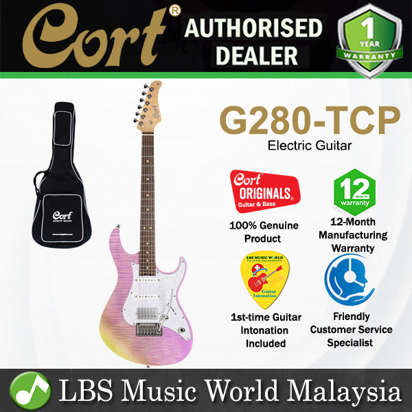 Cort G280 Select  Alder Body Rosewood Fretboard Electric Guitar With Bag - Trans Chameleon Purple (G 280 TCP)