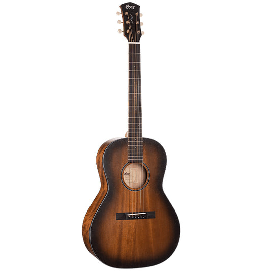 Cort Core-PE Mahogany Parlor Acoustic Guitar with Deluxe Soft Case (Core PE)