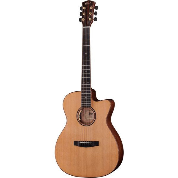 Cort Flow-OC OM Cutaway Solid Red Cedar Top Acoustic Electric Guitar with Bag - Natural Satin (Flow OC)