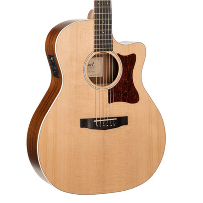 Cort GA1E Grand Auditorium Cutaway Solid Spruce Top Acoustic Electric Guitar with Bag - Natural Satin