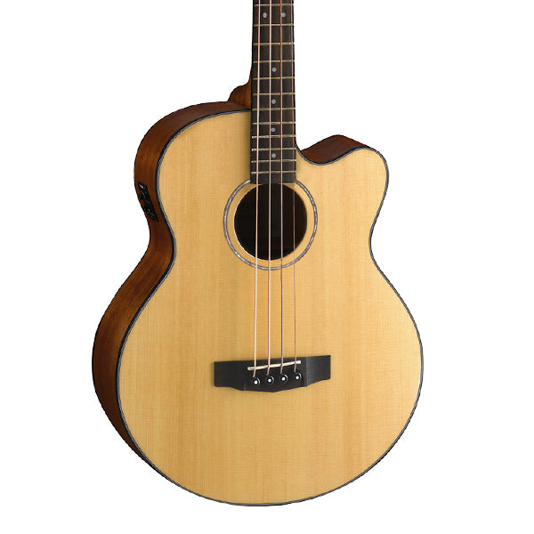 Cort AB850F Jumbo Cutaway Spruce Top Acoustic Bass Guitar with Bag - Natural Glossy (AB850 F)