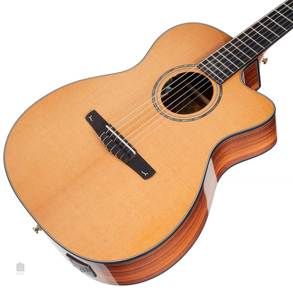 Cort Gold-OC8 Nylon String Solid Engelmann Spruce Top Classical Electric Guitar - Natural Glossy