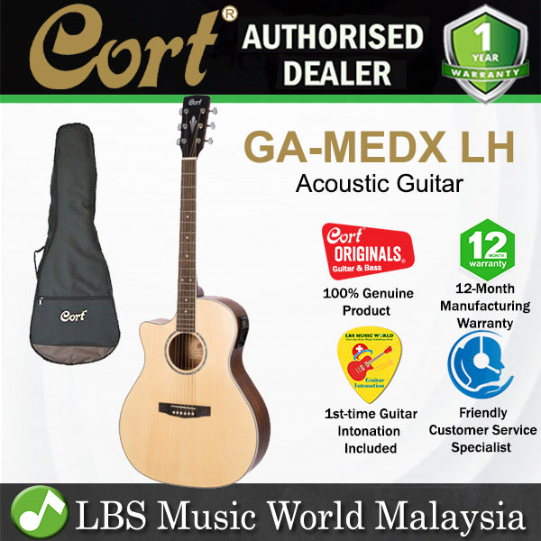 Cort GA-MEDX LH Left Handed Auditorium Spruce Top Acoustic Electric Guitar - Open Pore (GA MEDX)