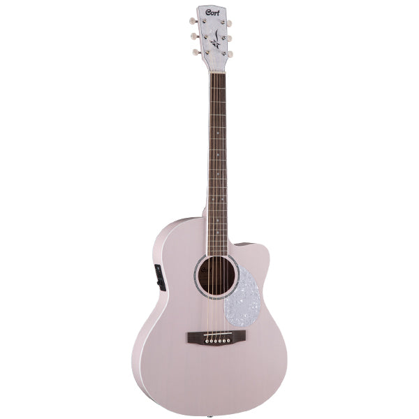 Cort Jade Classic Mahogany Acoustic Guitar With Bag and Pickup - Pastel Pink Open Pore