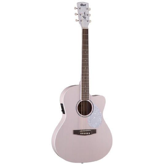 Cort Jade Classic Mahogany Acoustic Guitar With Bag and Pickup - Pastel Pink Open Pore