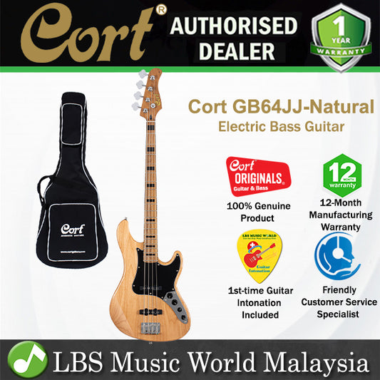 Cort GB64JJ 4 String Electric Bass Guitar - Natural (GB64 JJ)