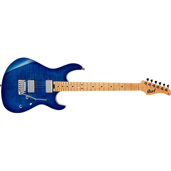 Cort G290 FAT Swamp Ash Body Birdseye Maple Fretboard Electric Guitar With Bag - Bright Blue Burst (G 290 BBB)