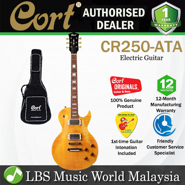 Cort CR250 Mahogany Body Jatoba Electric Guitar With Bag - Antique Amber (CR 250 ATA)