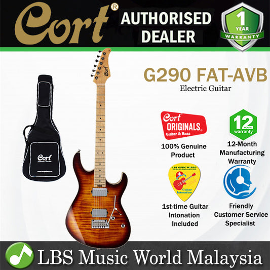 Cort G290 FAT Swamp Ash Body Birdseye Maple Fretboard Electric Guitar With Bag - Antique Violin Burst (G 290 AVB)