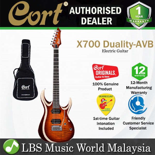 Cort X700 Duality Swamp Ash Body Electric Guitar With Bag - Antique Violin Burst (X 700 Duality AVB)