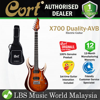 Cort X700 Duality Swamp Ash Body Electric Guitar With Bag - Antique Violin Burst (X 700 Duality AVB)