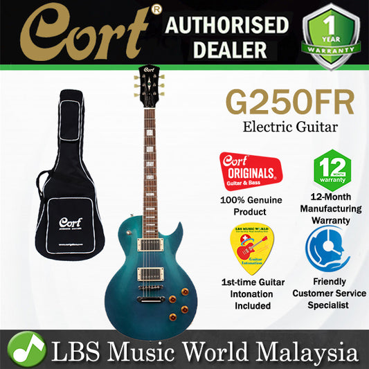 Cort CR200 Mahogany Body Electric Guitar With Bag - Flip Blue (CR 200 FBL)