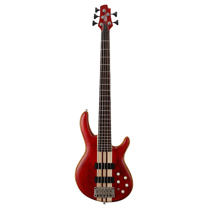 Cort A5 Plus FMMH 5 String Electric Bass Guitar - Open Pore Black Cherry (A5)
