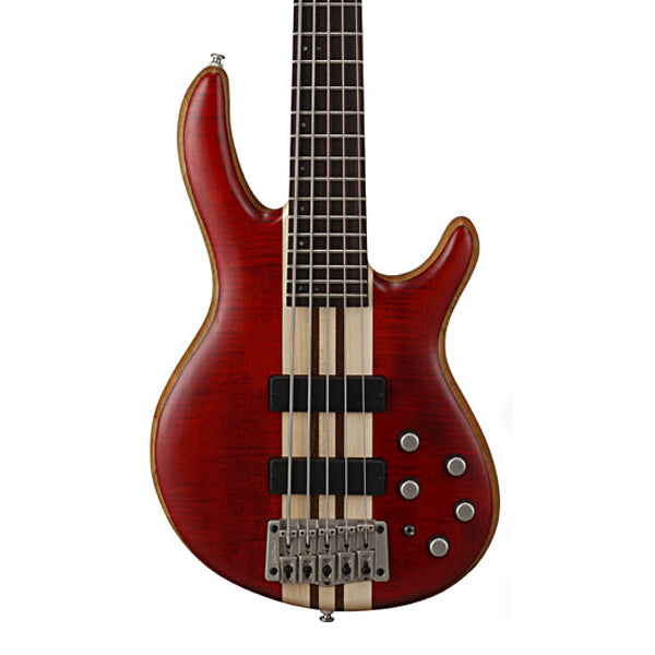 Cort A5 Plus FMMH 5 String Electric Bass Guitar - Open Pore Black Cherry (A5)