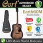 Cort Earth60M Dreadnought Solid Top Acoustic Guitar With Bag - Open Pore Trans Black Burst (Earth 60M)