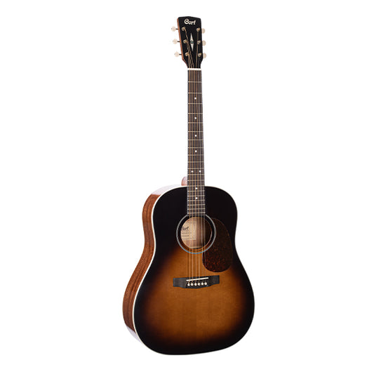 Cort Earth100SSF Dreadnought Solid Top Acoustic Guitar With Bag - Sunburst (Earth 100SSF)