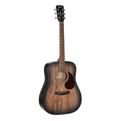 Cort Earth60M Dreadnought Solid Top Acoustic Guitar With Bag - Open Pore Trans Black Burst (Earth 60M)
