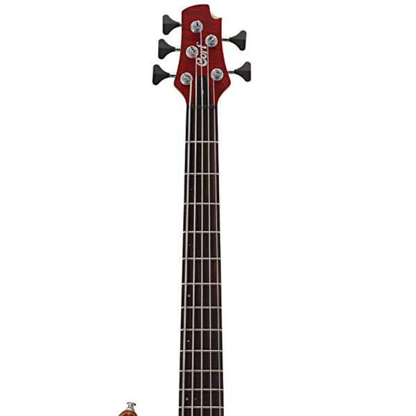 Cort A5 Plus FMMH 5 String Electric Bass Guitar - Open Pore Black Cherry (A5)