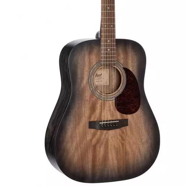 Cort Earth60M Dreadnought Solid Top Acoustic Guitar With Bag - Open Pore Trans Black Burst (Earth 60M)