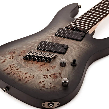 CORT KX507MS 7 String Mahogany Body Macassar Ebony Electric Guitar With Bag - Star Dust Black (KX507 MS)