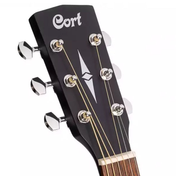 Cort Earth60M Dreadnought Solid Top Acoustic Guitar With Bag - Open Pore Trans Black Burst (Earth 60M)