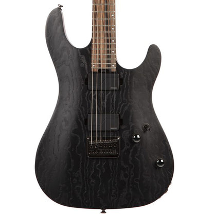 Cort KX500 Etched Mahogany Body Macassar Ebony Electric Guitar With Bag - Etched Black (KX 500)