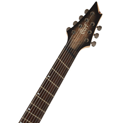CORT KX507MS 7 String Mahogany Body Macassar Ebony Electric Guitar With Bag - Star Dust Black (KX507 MS)