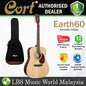 Cort Earth60 Dreadnought Solid Top Acoustic Guitar with Bag - Open Pore (Earth 60)