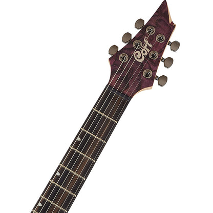 Cort KX500 Etched Mahogany Body Macassar Ebony Electric Guitar With Bag - Etched Deep Violet (KX 500)