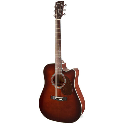 Cort MR500E Dreadnought Solid Top Acoustic Electric Guitar with Bag - Brown Burst (MR500 E)