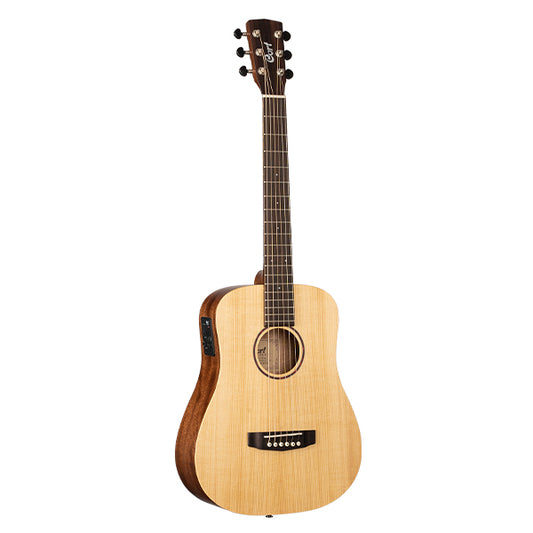 Cort Earth Mini E Adirondack 3/4 Dreadnought Solid Top Acoustic Electric Guitar With Bag - Open Pore