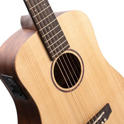 Cort Earth Mini E Adirondack 3/4 Dreadnought Solid Top Acoustic Electric Guitar With Bag - Open Pore