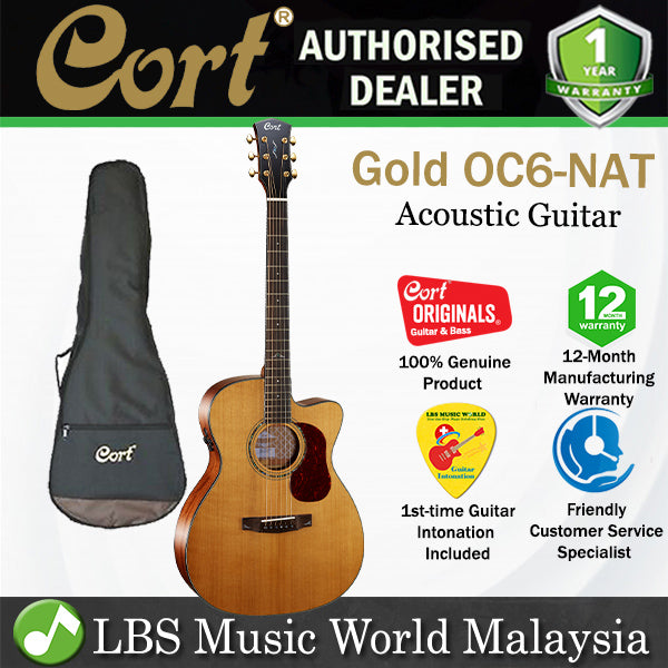 Cort Gold-OC6 Orchestra Full Solid Acoustic Electric Guitar with Bag - Natural Satin (Gold OC6)