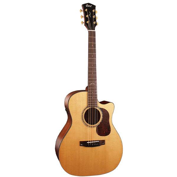 Cort Gold-A6 Auditorium Full Solid Acoustic Electric Guitar with Bag - Natural Glossy (Gold A6)