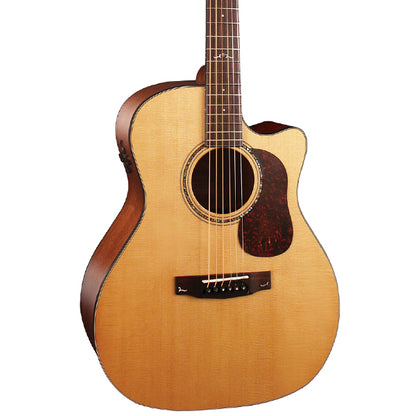 Cort Gold-A6 Auditorium Full Solid Acoustic Electric Guitar with Bag - Natural Glossy (Gold A6)
