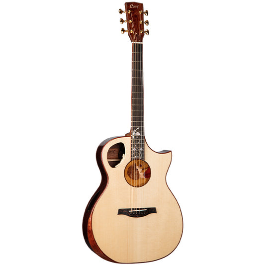 Cort Roselyn LE Limited Edition OM Full Solid Acoustic Electric Guitar with Bag - Natural Glossy