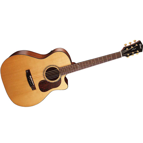 Cort Gold-A6 Bocote Auditorium Full Solid Acoustic Electric Guitar with Bag - Natural Glossy (Gold A6)