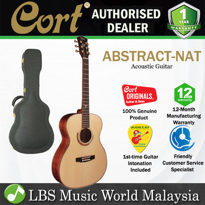 Cort Abstract Limited Orchestra Full Solid Acoustic Electric Guitar with Case - Natural