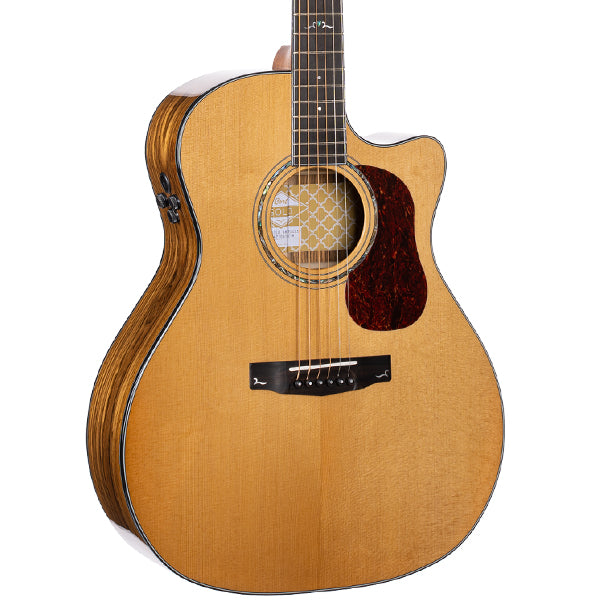 Cort Gold-A6 Bocote Auditorium Full Solid Acoustic Electric Guitar with Bag - Natural Glossy (Gold A6)